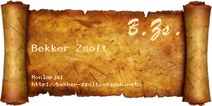Bekker Zsolt névjegykártya