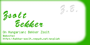 zsolt bekker business card